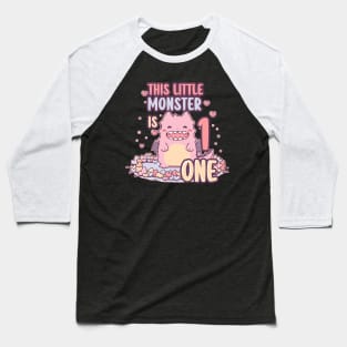 This Little Monster is One | 1st Birthday Baseball T-Shirt